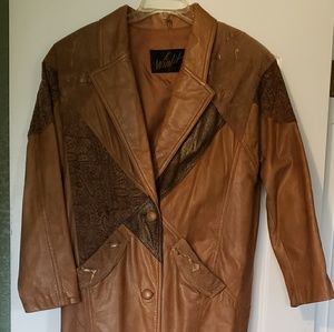 Women's Full length leather coat size medium